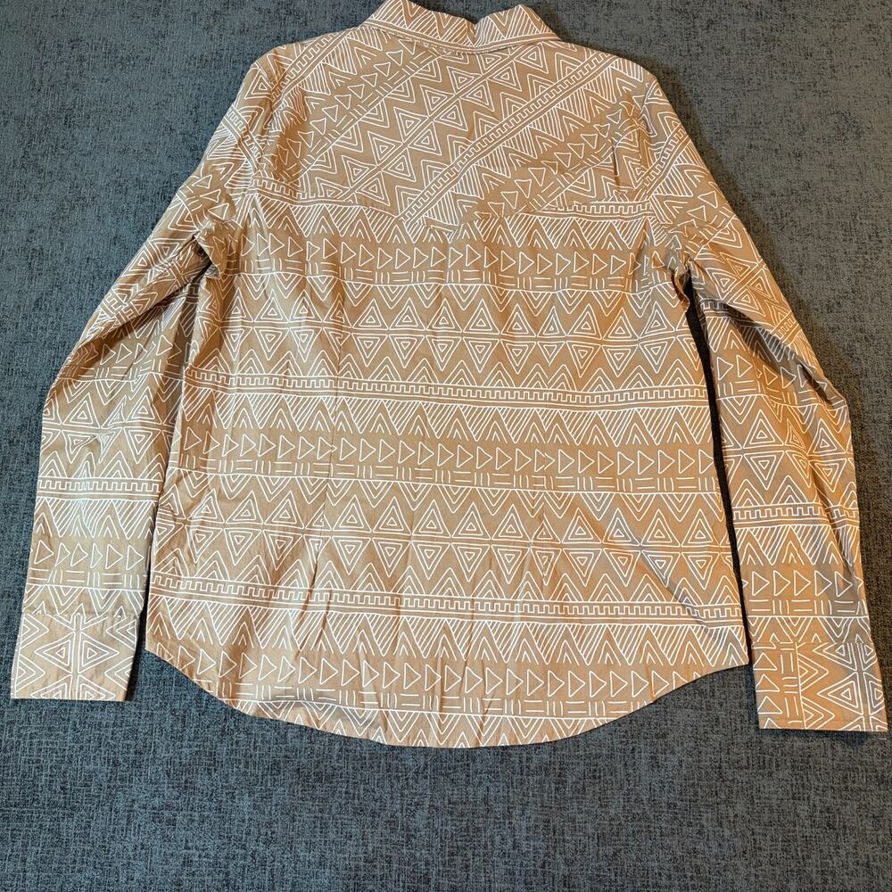 Outback Trading Company XL Womens Aztec Western Snap Shirt in Tan/Brown Color - Picture 7 of 7
